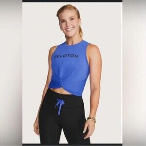 Peloton Lite Lines Twist Front Tank in Royal Blue Women's  XS